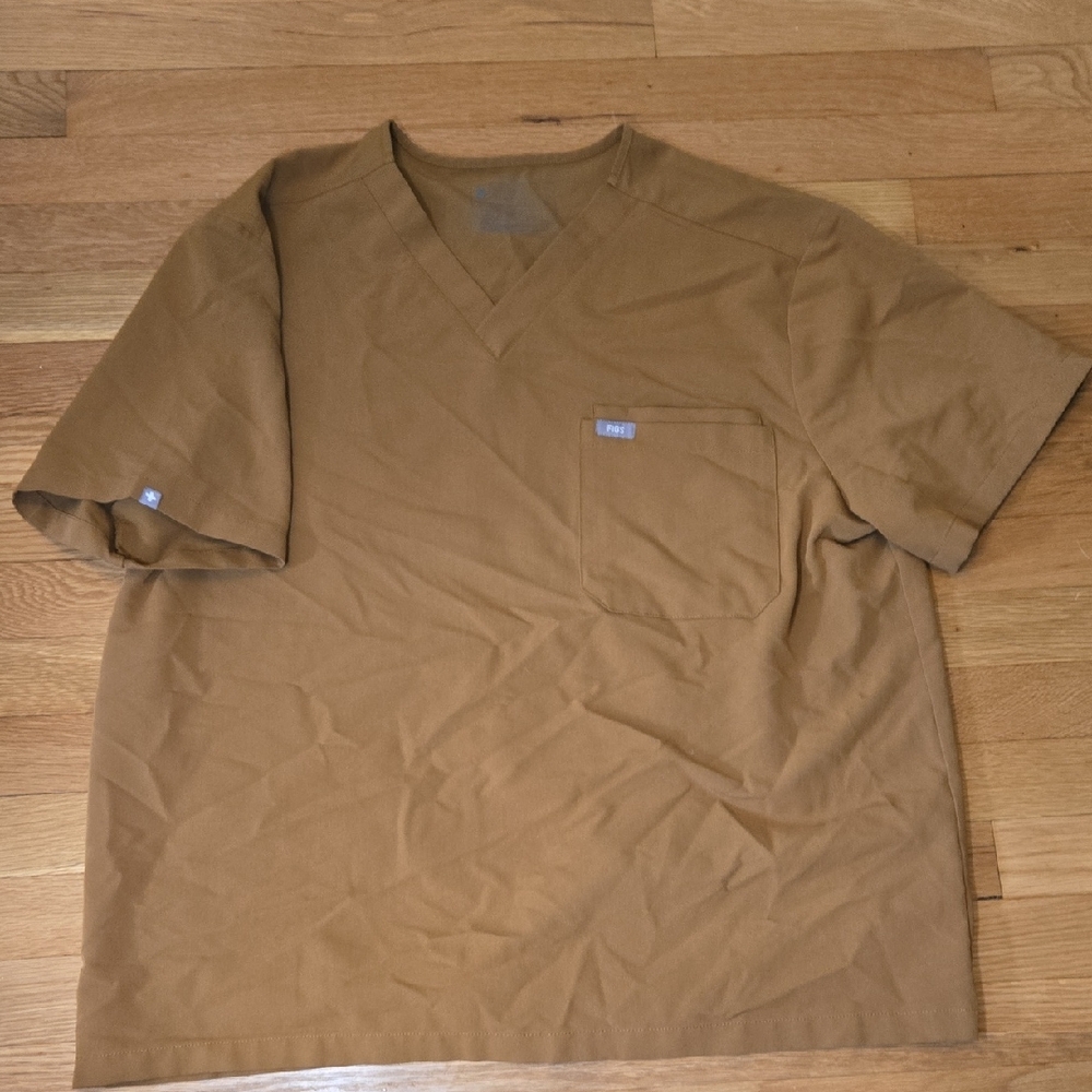 Men's Figs Brown Short Sleeve Scrub Top